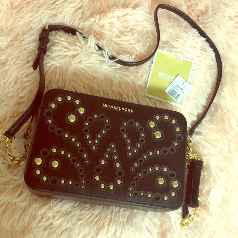 Black Leather Michael Kors Crossbody Bag